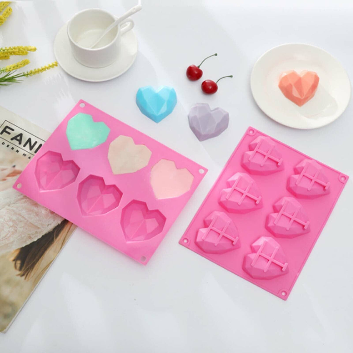 DIY 3D Fondant Mold Silicone Heart Shape Candy Cake Chocolate Mould Sugar Craft