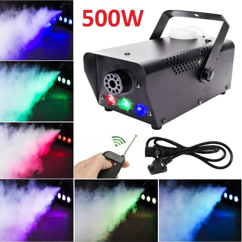 Fog Smoke Machine Fogger 500W RGB LED Party Club Disco Effect Wireless Control