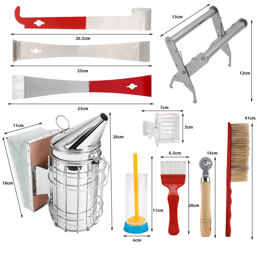 110 Beekeeping Equipment Tool Bee Smoker Brush Fork Hive Tool Bee Catcher Marker