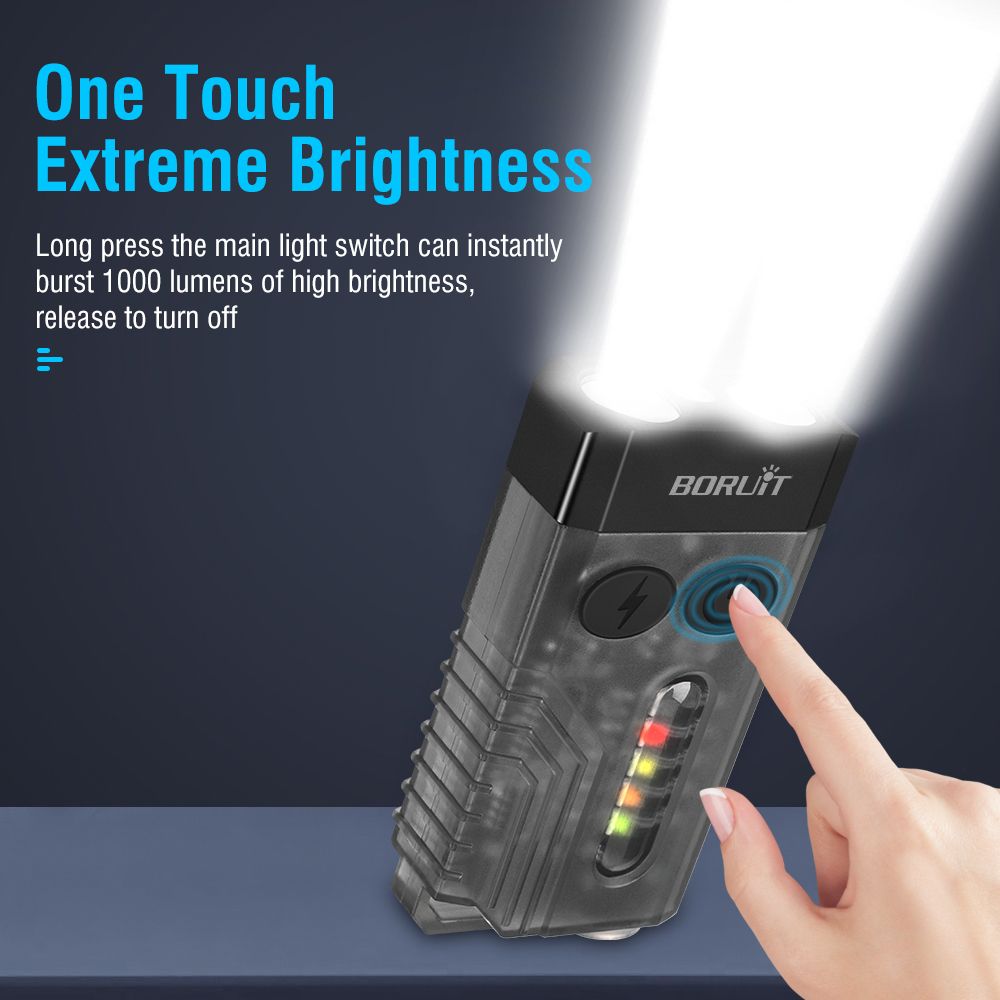 V10 EDC Keychain Flashlight Type-C Rechargeable Lamp Camping Fishing Torch With Magnet UV Light