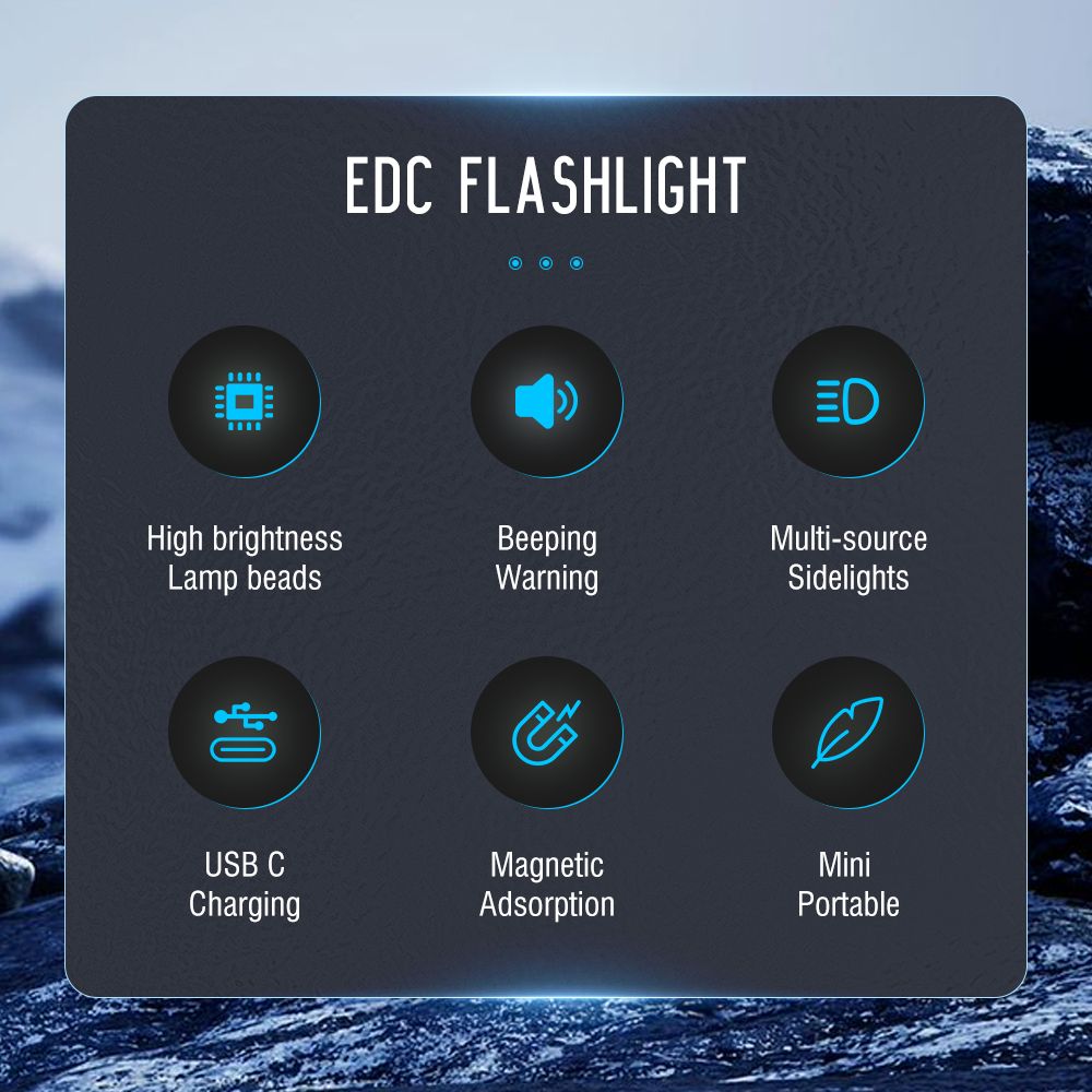 V10 EDC Keychain Flashlight Type-C Rechargeable Lamp Camping Fishing Torch With Magnet UV Light