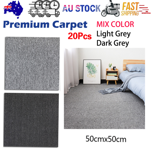 20Pcs Premium Carpet Tiles Commercial Domestic Office Heavy Use Flooring （）