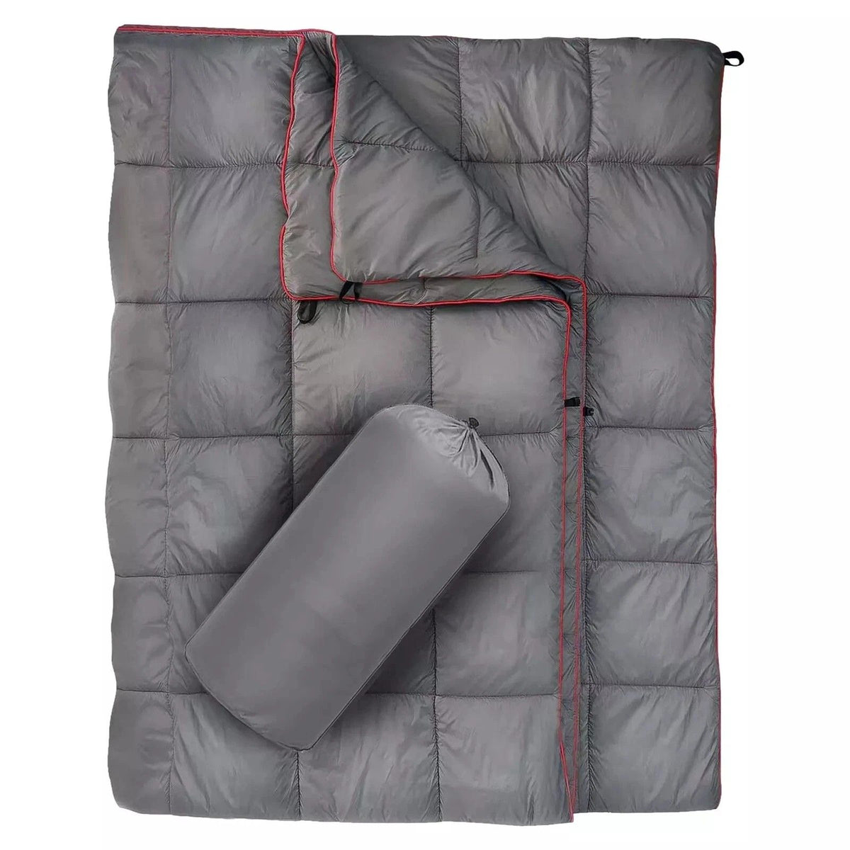 Down Camping Blanket Camping Hiking Puffy down Blanket Packable Lightweight GRAY