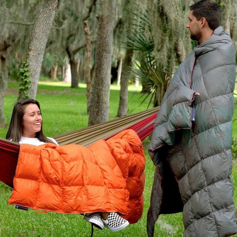 Down Camping Blanket Camping Hiking Puffy down Blanket Packable Lightweight GRAY