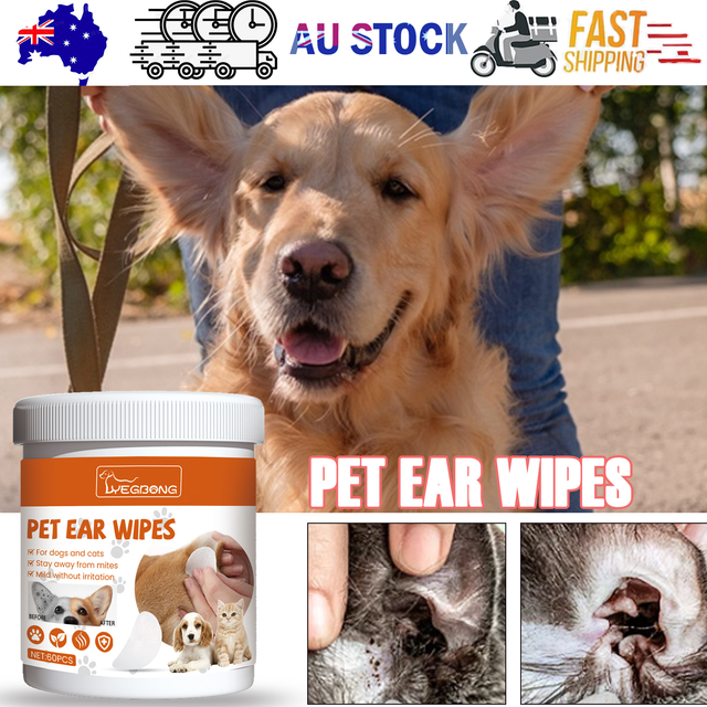 Yegbong Pet Ear Wipes, Cleaning Deodorizing Removing Mite Earwax Cleaning Wipes
