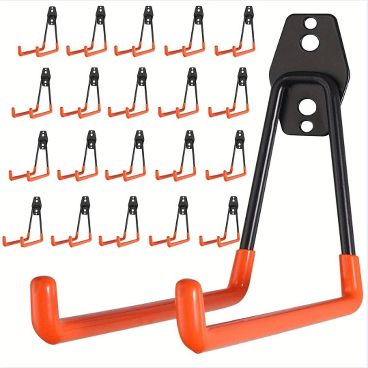 20-Pack Heavy Duty Garage Storage Hooks - Anti-Slip Steel Hangers - Tools,
