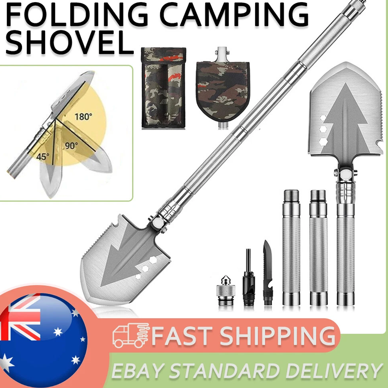 Camping Shovel Folding Outdoor Survival Tools Multifunction Hiking Military