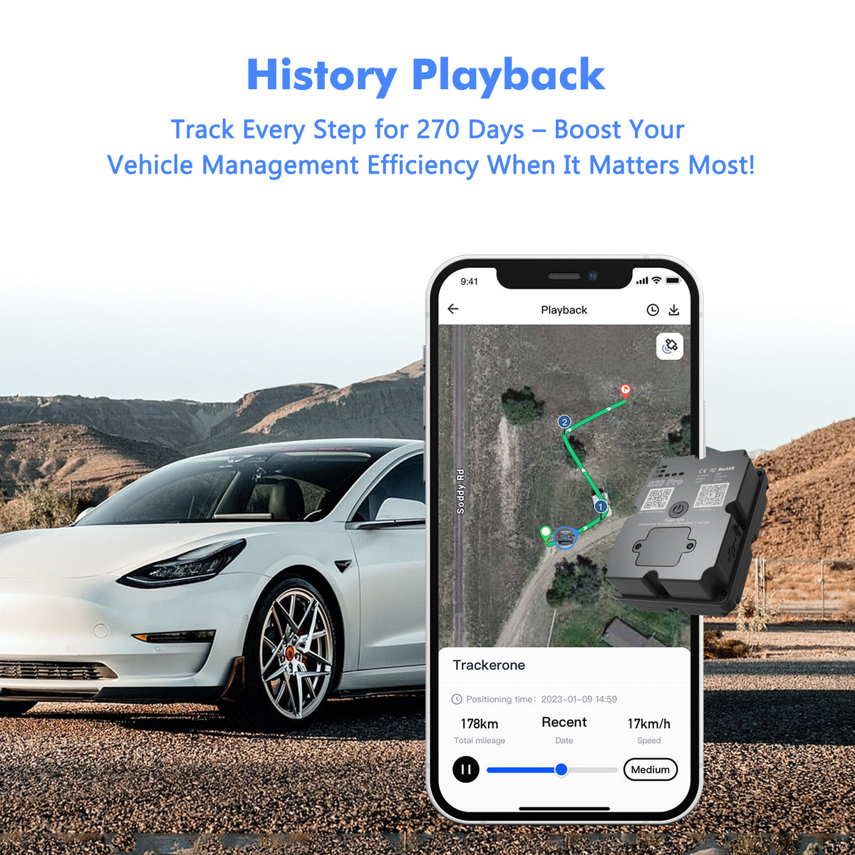 4G GPS Tracker for Car/Moto/Luggage - Waterproof, Real-time Tracking 30 Days Battery Life, Remote Control via Trial App.