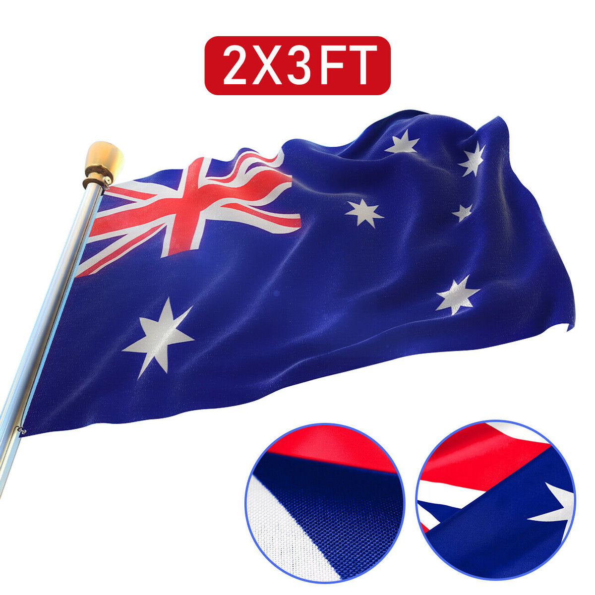 2 Pack Australian Aussie Flag Australia Day Oz AU 2x3ft 60x90cm Polyester