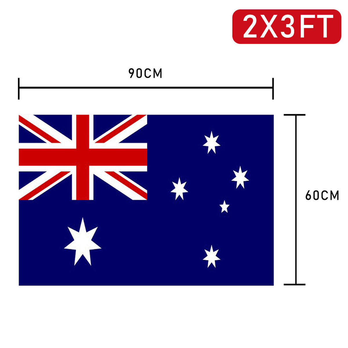 2 Pack Australian Aussie Flag Australia Day Oz AU 2x3ft 60x90cm Polyester