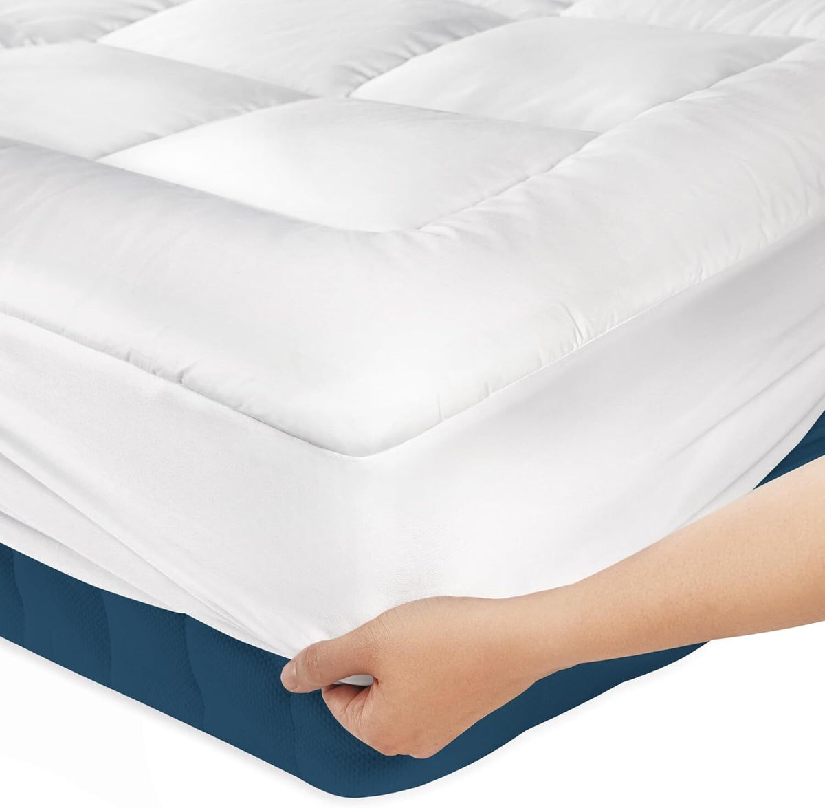 Luxury Mattress Topper Pillowtop Bedding Mat Pad Fitted Cover Underlay SINGLE