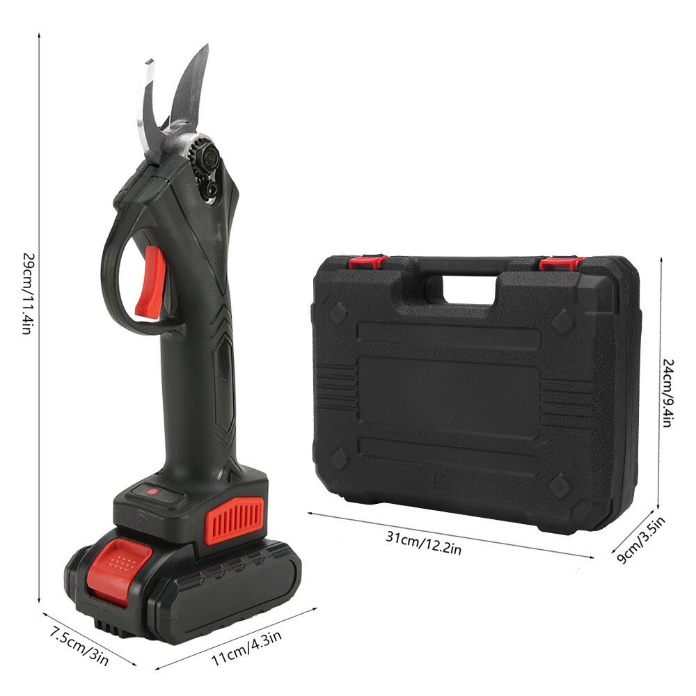 Electric Pruner 2 Battery Cordless Secateur Branch Scissor Cutter Shears