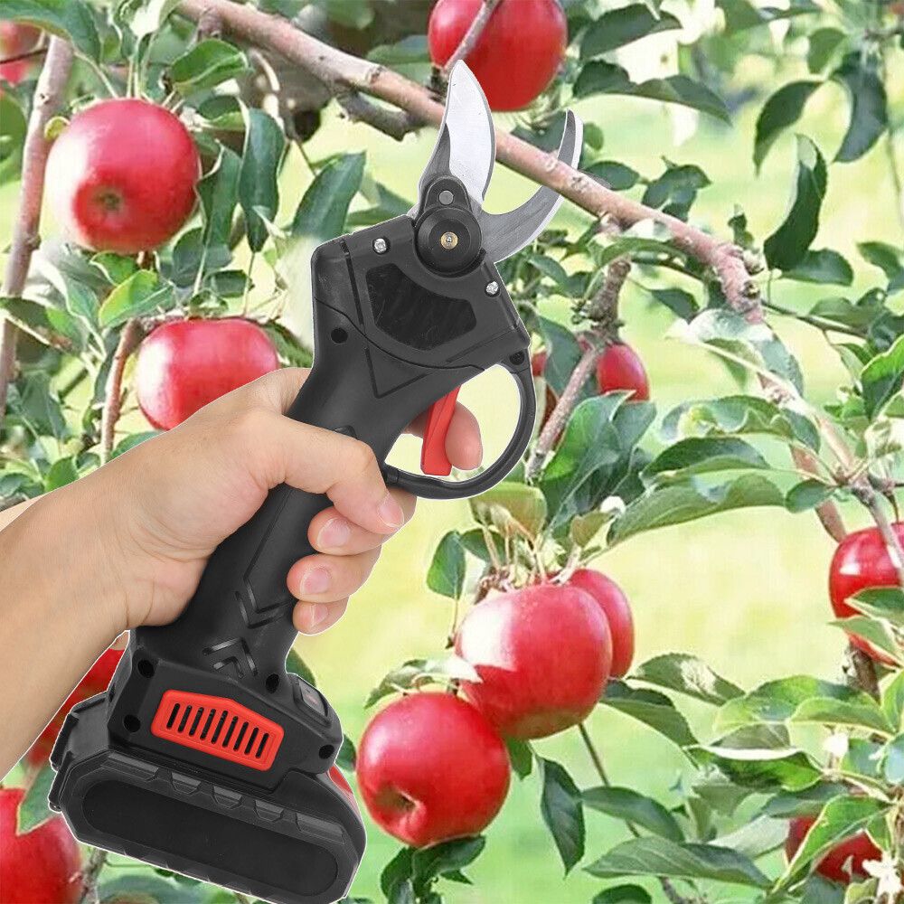 Electric Pruner 2 Battery Cordless Secateur Branch Scissor Cutter Shears
