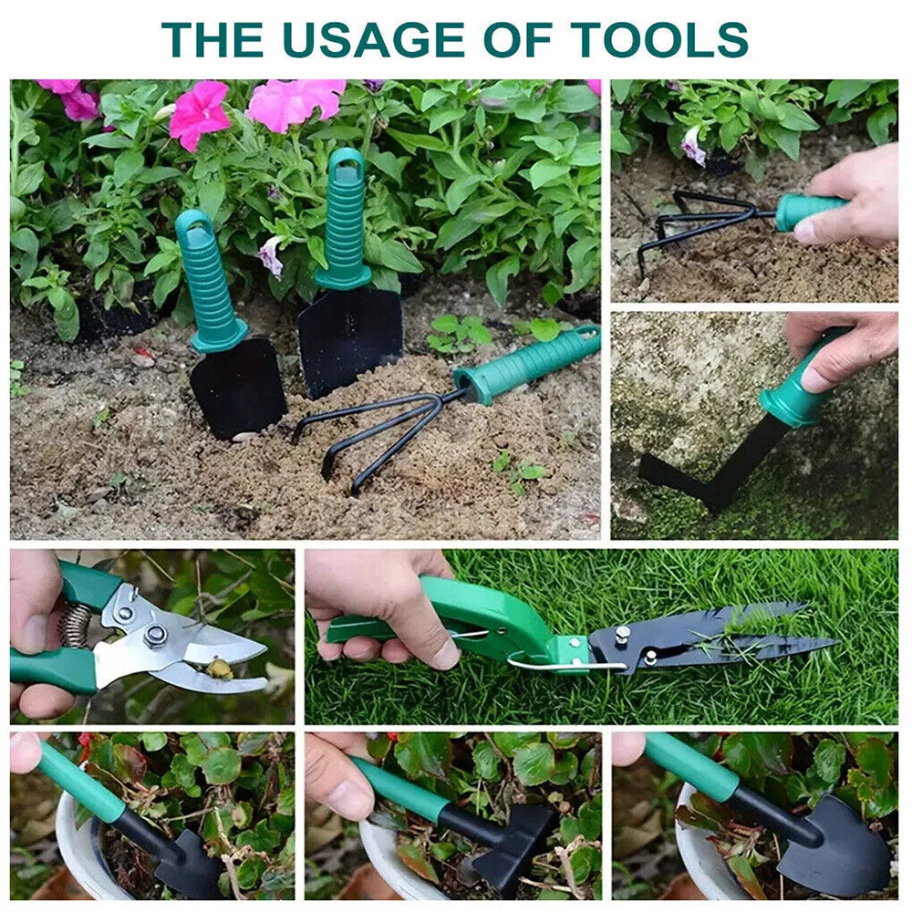 Shovel Harrow Potted Flower Gardening Tools Gift Kit Glove Garden Tool 10Pcs/Set