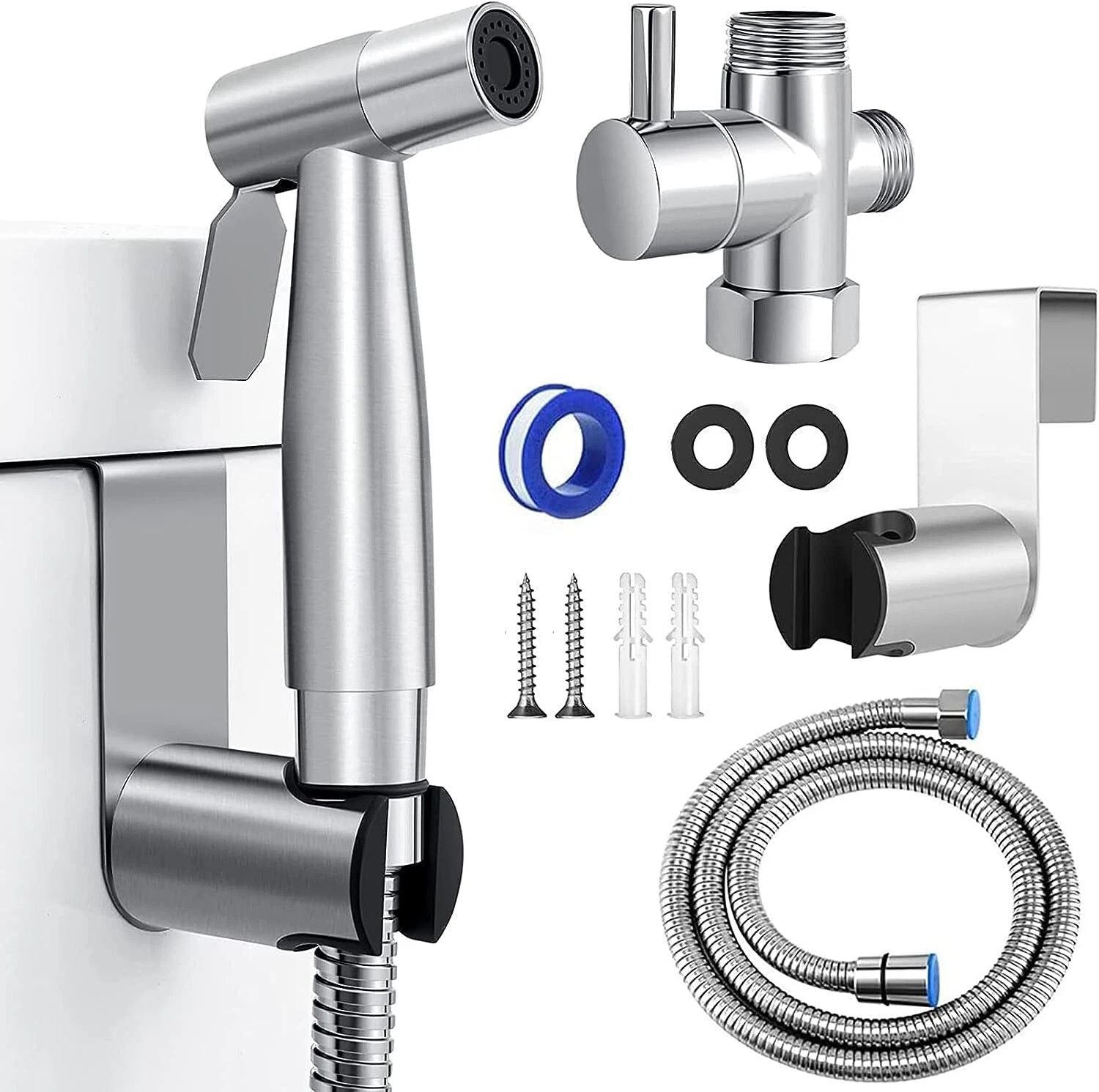 Stainless Steel Douche Bidet Toilet Spray Shower Shattaf Diverter Kit Handheld