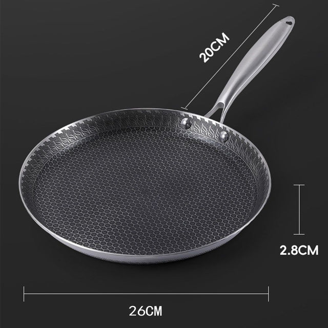 26cm Stainless Steel Crepe Pan Non-Stick Pan Honeycomb Coating… - V201-W13885166