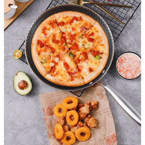 26cm Stainless Steel Crepe Pan Non-Stick Pan Honeycomb Coating Frying Pan Pizza6299
