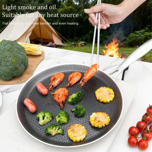 30cm Stainless Steel Crepe Pan Non-Stick Pan Honeycomb Coating Frying Pan Pizza6299