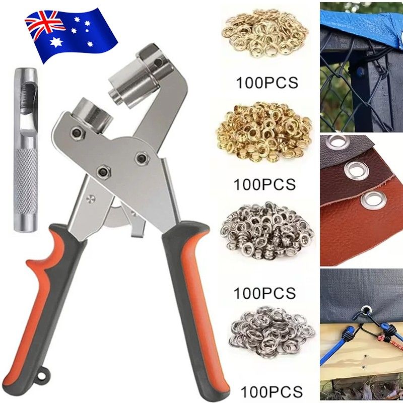 Installation Eyelets Button Pliers Handheld Grommet Tool Kit Manual Puncher Tool