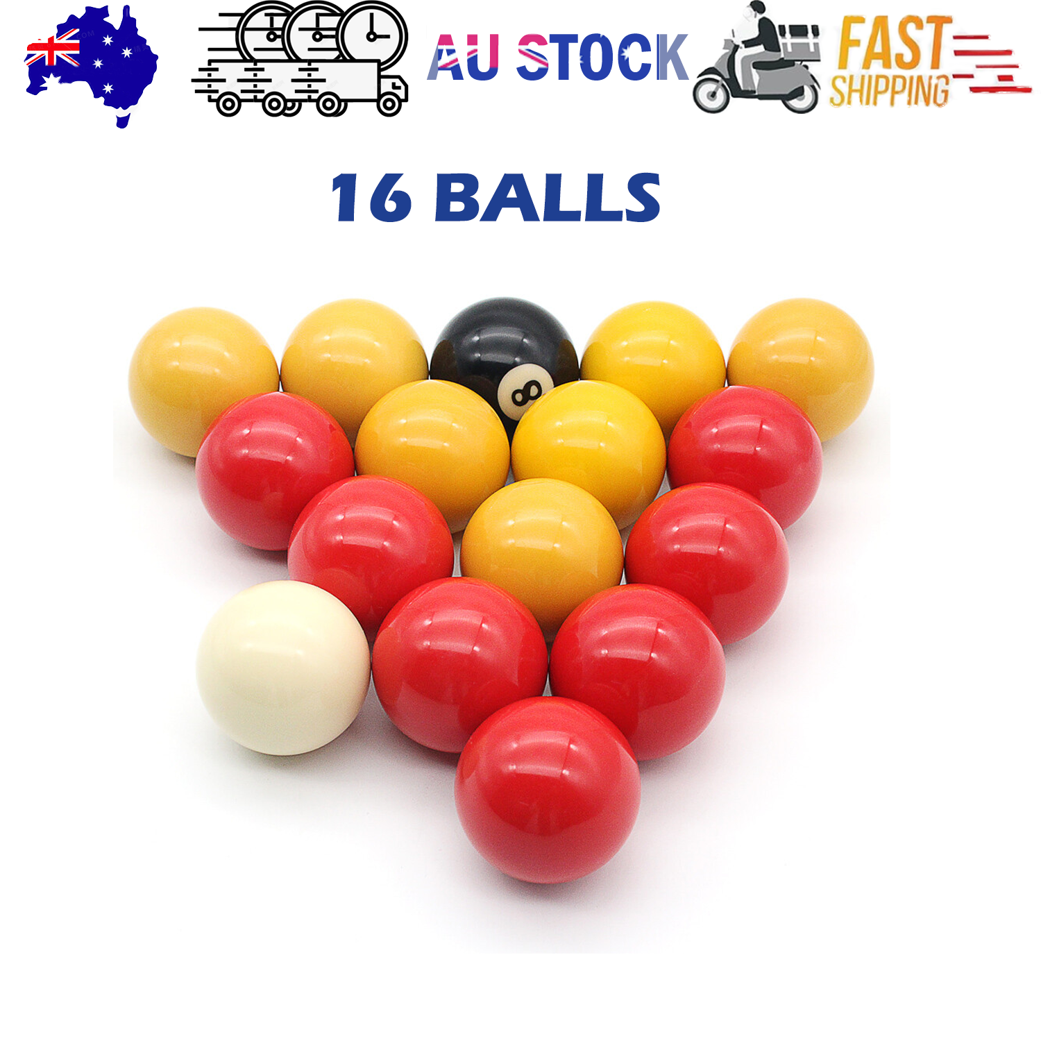 2" inch Pool Balls Red And Yellow 16 Balls  Billiards cues balls