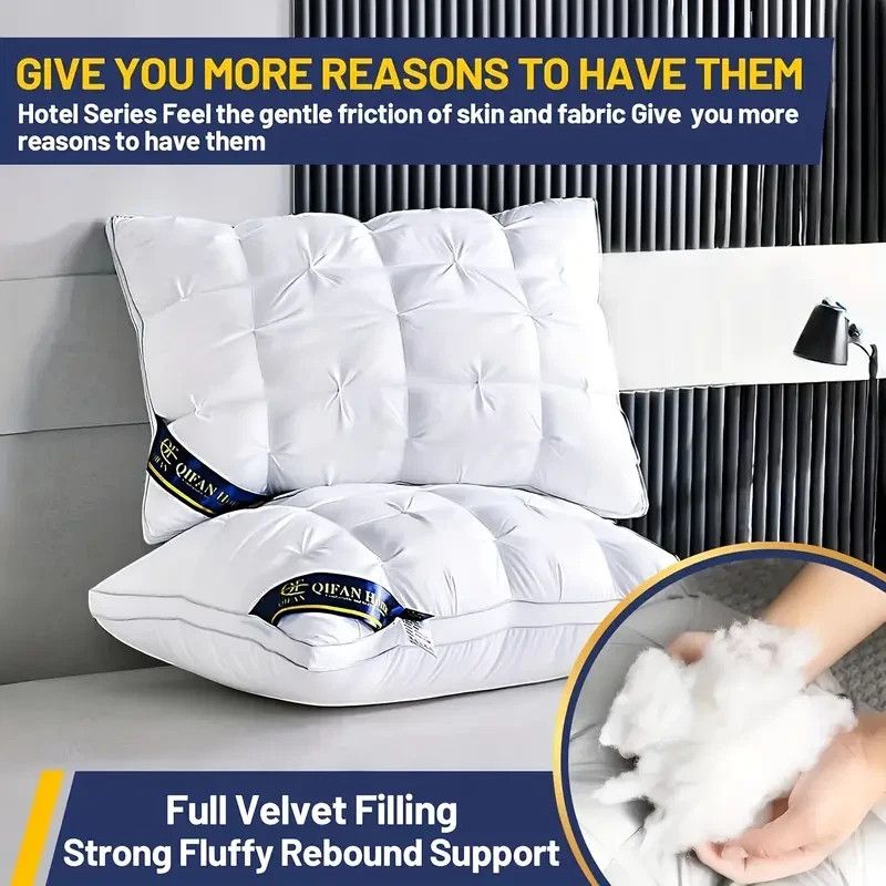 1 Pack Luxury Hotel Pillows Standard Queen Size – Soft Down Alternative 5 Star