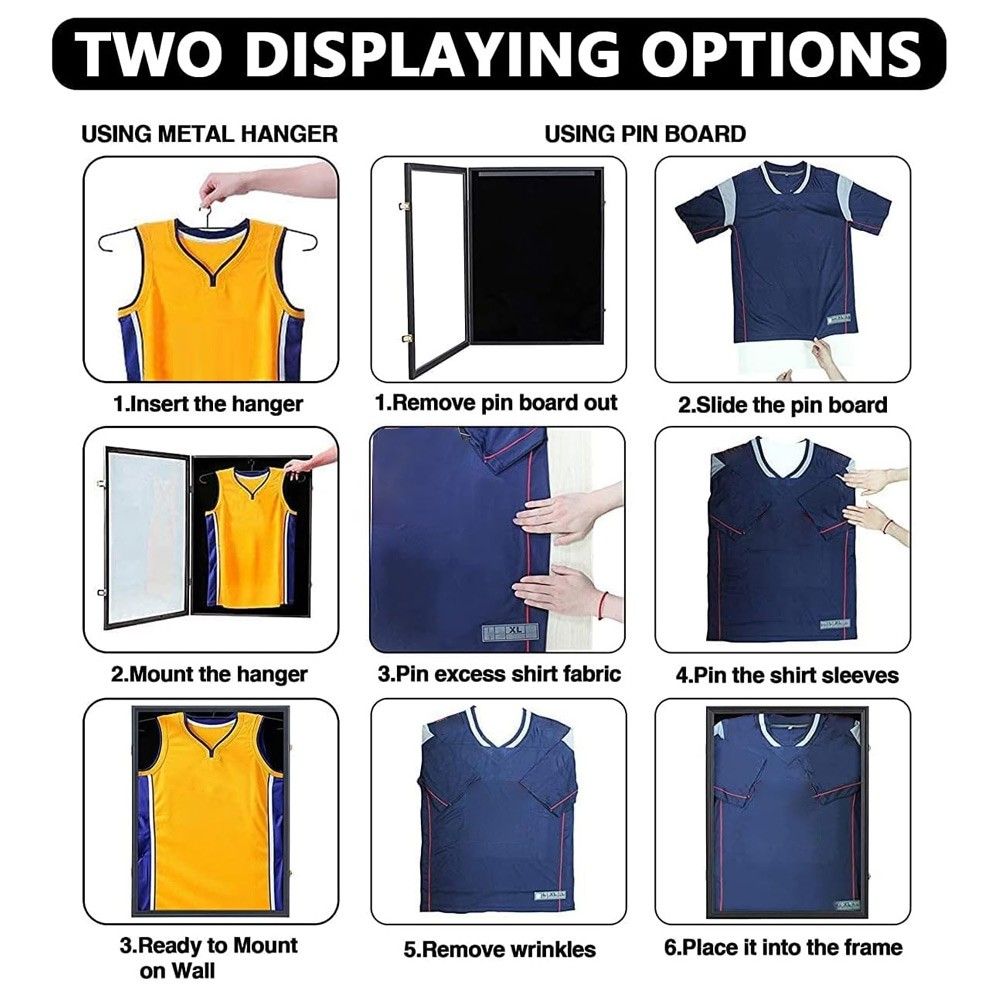 Jersey Frame Display Case Large Sports Jersey Showcase Box Custom Shirt Display