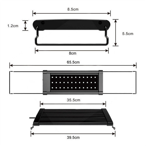 2Sets LED Light 40cm Full Spectrum Aquarium Lighting Aqua Plant Fish Tank Lamp 15W