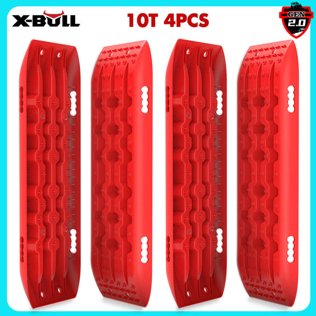 X-BULL Recovery Tracks Gen 2.0 10T Sand Mud Snow 2 Pairs Offro - Red