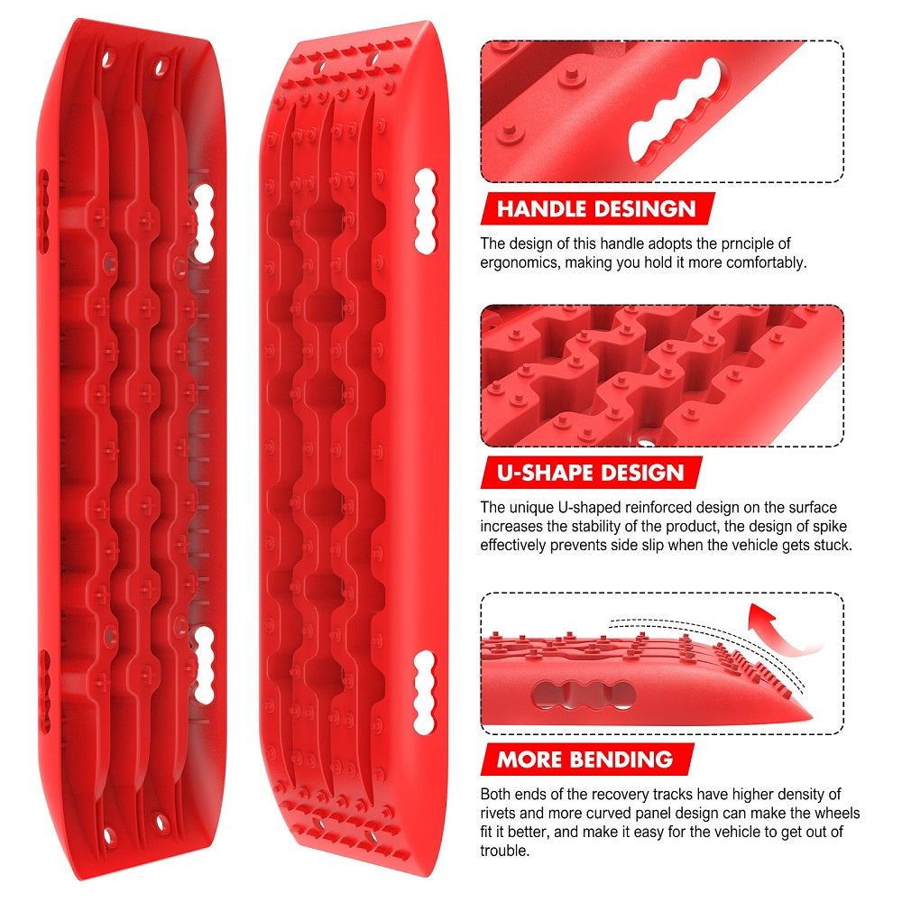 X BULL Hitch Receiver 5T Recovery w/2PCS tracks Boards Gen2.0 Red