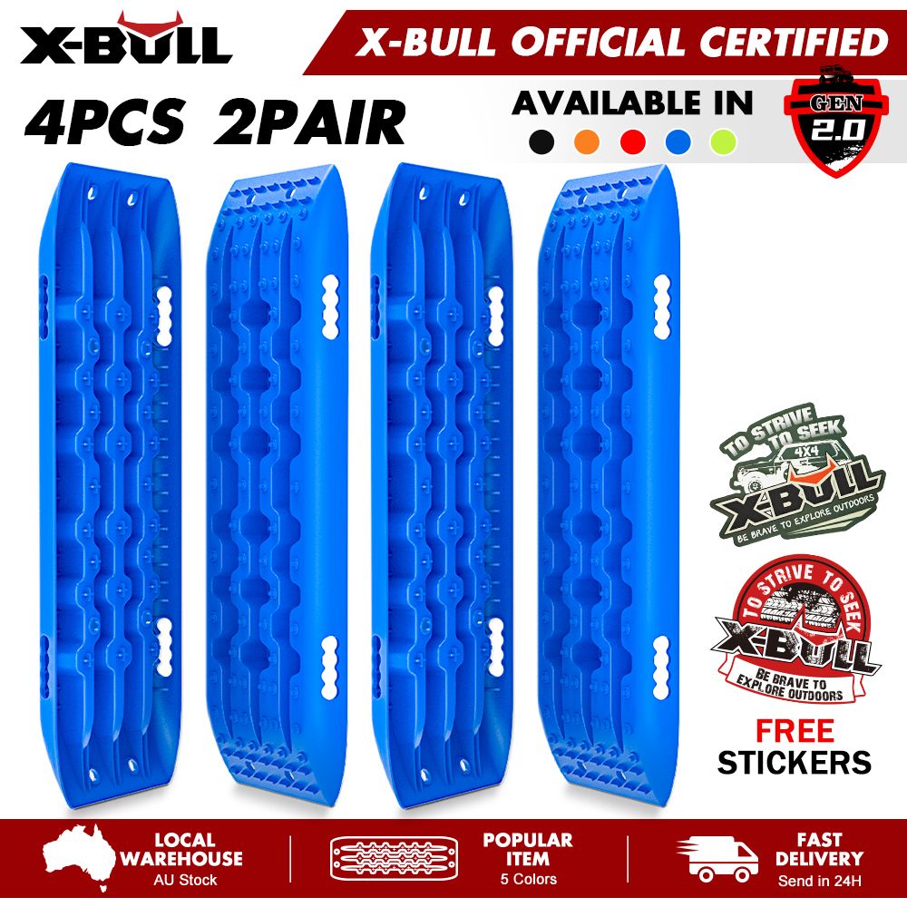 X-BULL Recovery Tracks Gen 2.0 10T Sand Mud Snow 2 Pairs Offroad 4WD 4x4 2PC 91CM Blue
