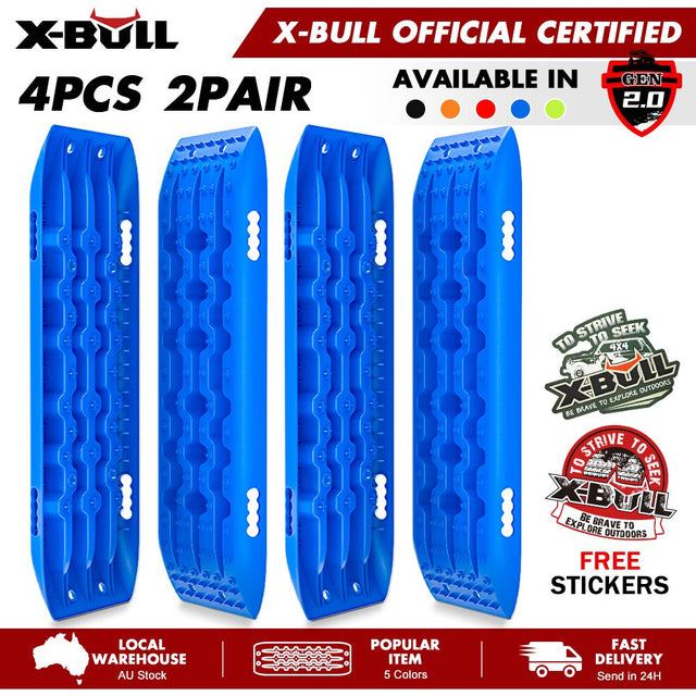 X Bull Recovery Tracks 2 0 10t Mud Snow 2 Pairs Offroad 4wd 4x4 2pc 91 cm Blue
