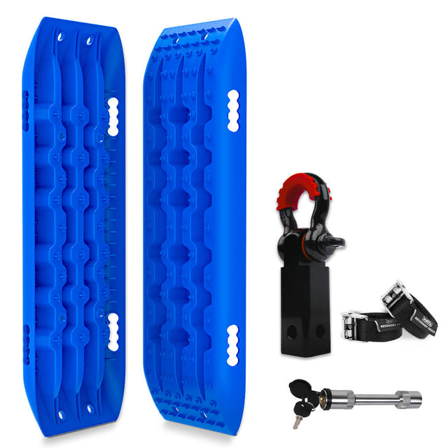 X BULL Hitch Receiver 5T Recovery w/2PCS tracks Boards Gen2.0 Blue