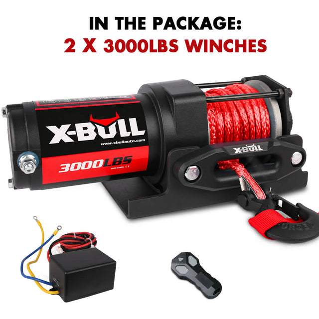 X-BULL 12V Electric Winch Boat 3000LBS Synthetic Rope Wirel - 211-AUEB-AXEW002-2