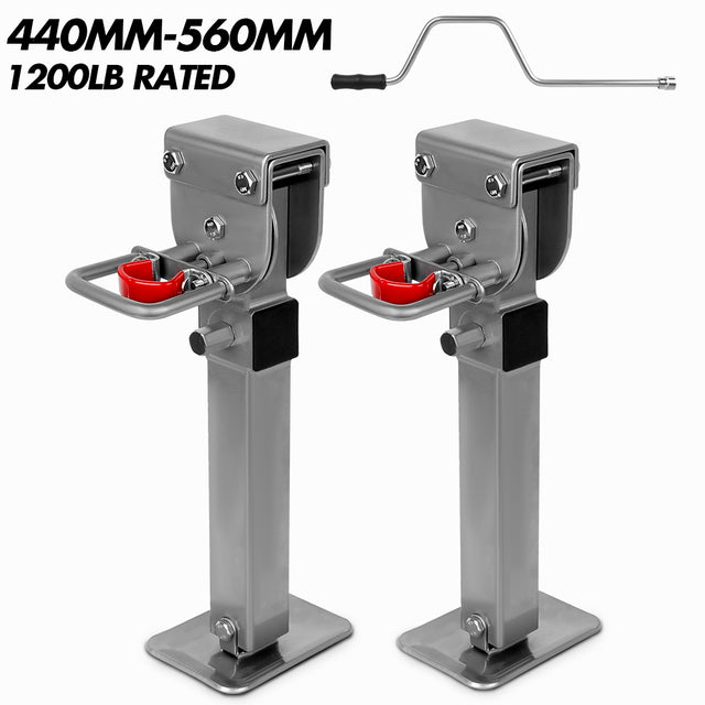 X Bull Drop Down 440 mm 560 mm Caravan Corner Stabilizer 1200lbs 2pcs Silver