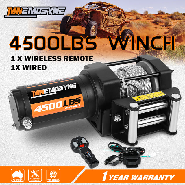 Electric Winch 4500lbs Winch Cable Trailer Towing Remote Atv Winch Utv Winch 4wd