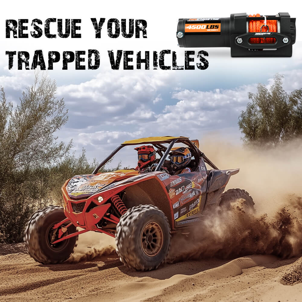 Electric Winch 4500lbs Winch Synthetic Rope Wireless Towing - V211-AUEB-MNEW002S
