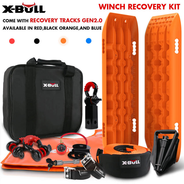 X-BULL Winch Recovery Kit Snatch Strap Off Road 4WD with Re - AUEB-XBRK011ST004V
