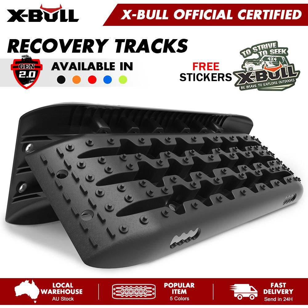X-BULL Recovery Tracks Sand Track Mud Snow 1 pair Gen 2.0 Accessory 4WD 4X4 - Black