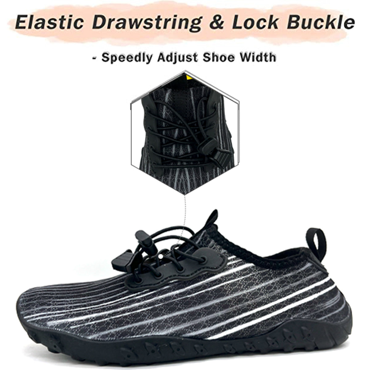 Water Shoes for Men and Women Soft Breathable Slip-on… - V213-05WS-A-G-BLK95
