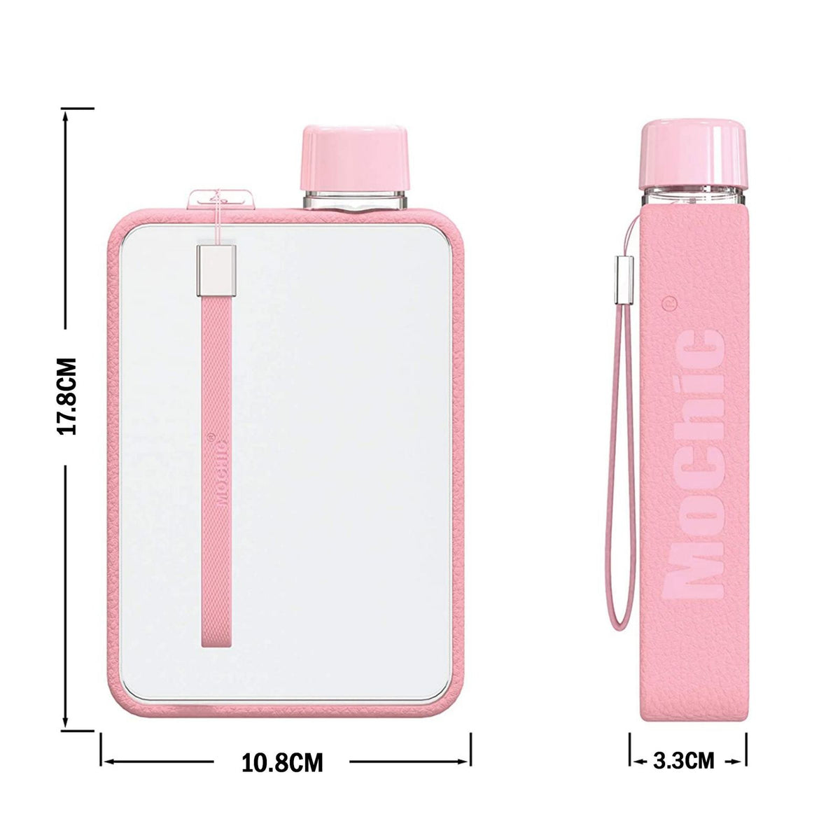 A5 Flat Water Bottle Travel Mug BPA Free Water Bottle (Grey)