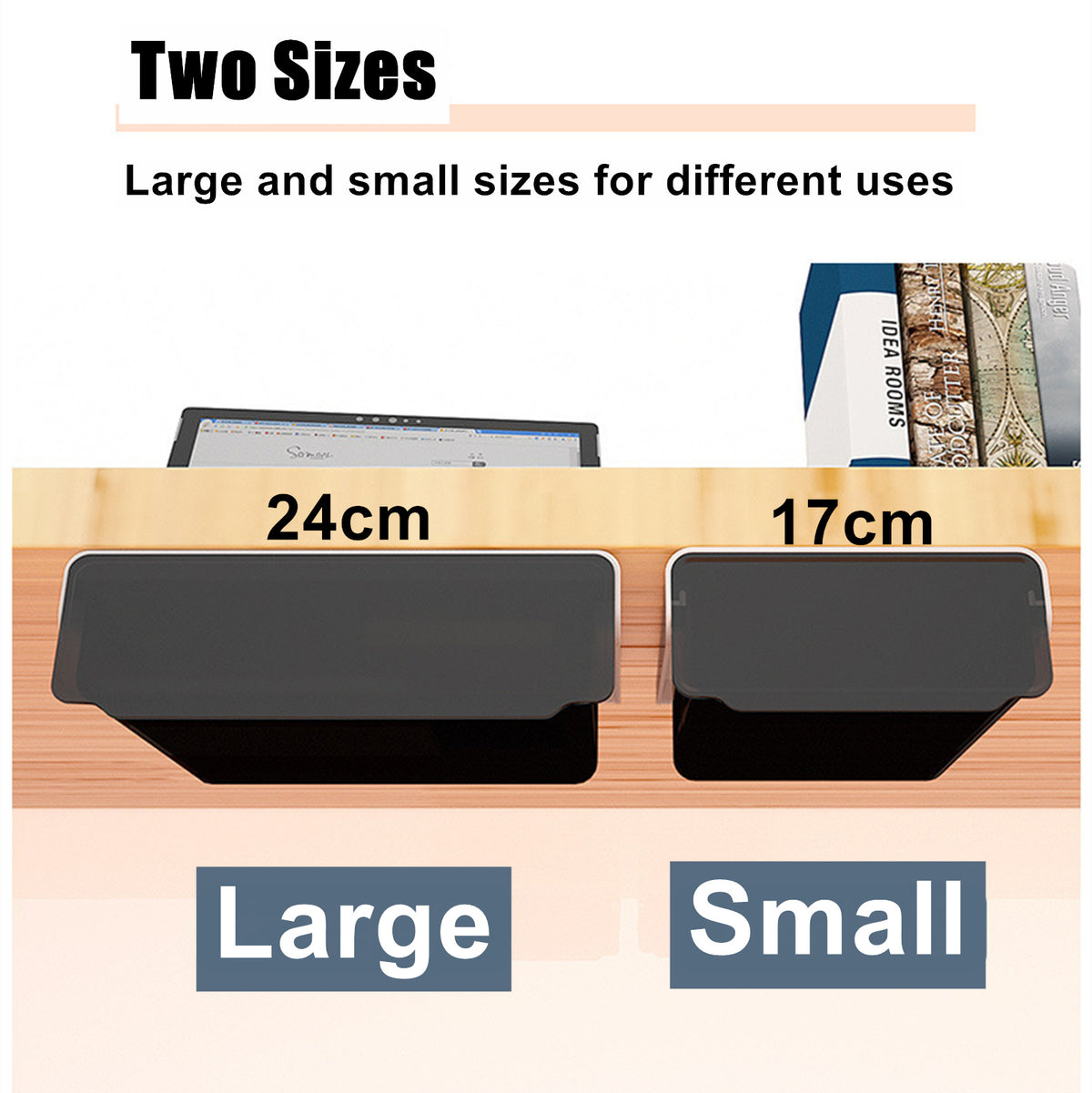 Under Desk Drawer Slide - out Large Office Organizers and - Small Black