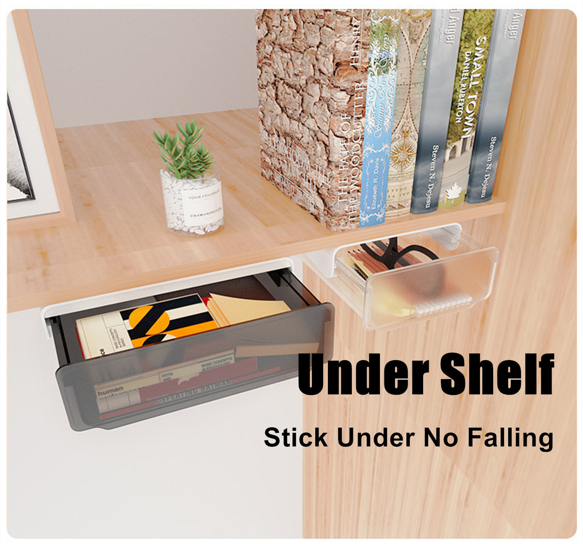 Under Desk Drawer Slide - out Large Office Organizers and - Small Black