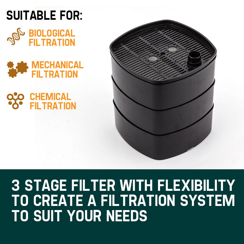 PROTEGE Aquarium External Canister Fish Tank Pump Pond Pressure Filter Garden