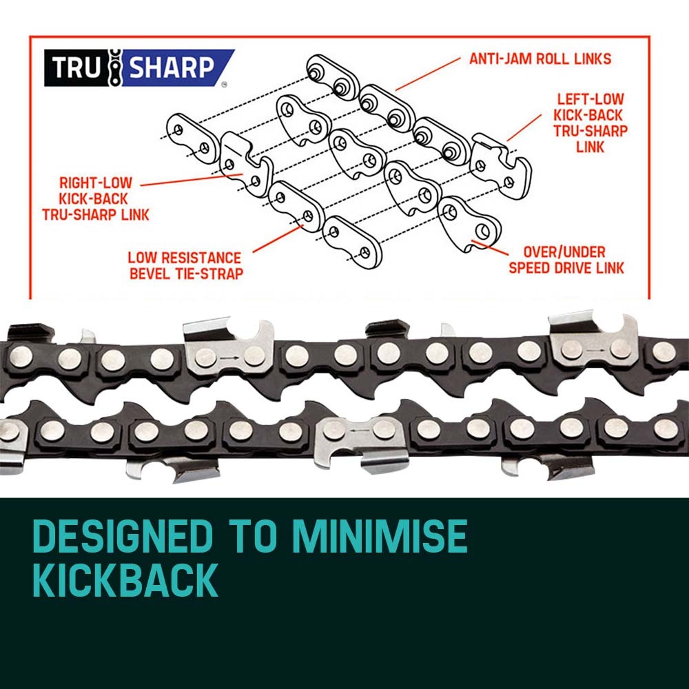 BAUMR-AG 2 x Chains for a 20" Bar Chainsaw, 76DL .325" Pitch .058" Gauge Low Kickback