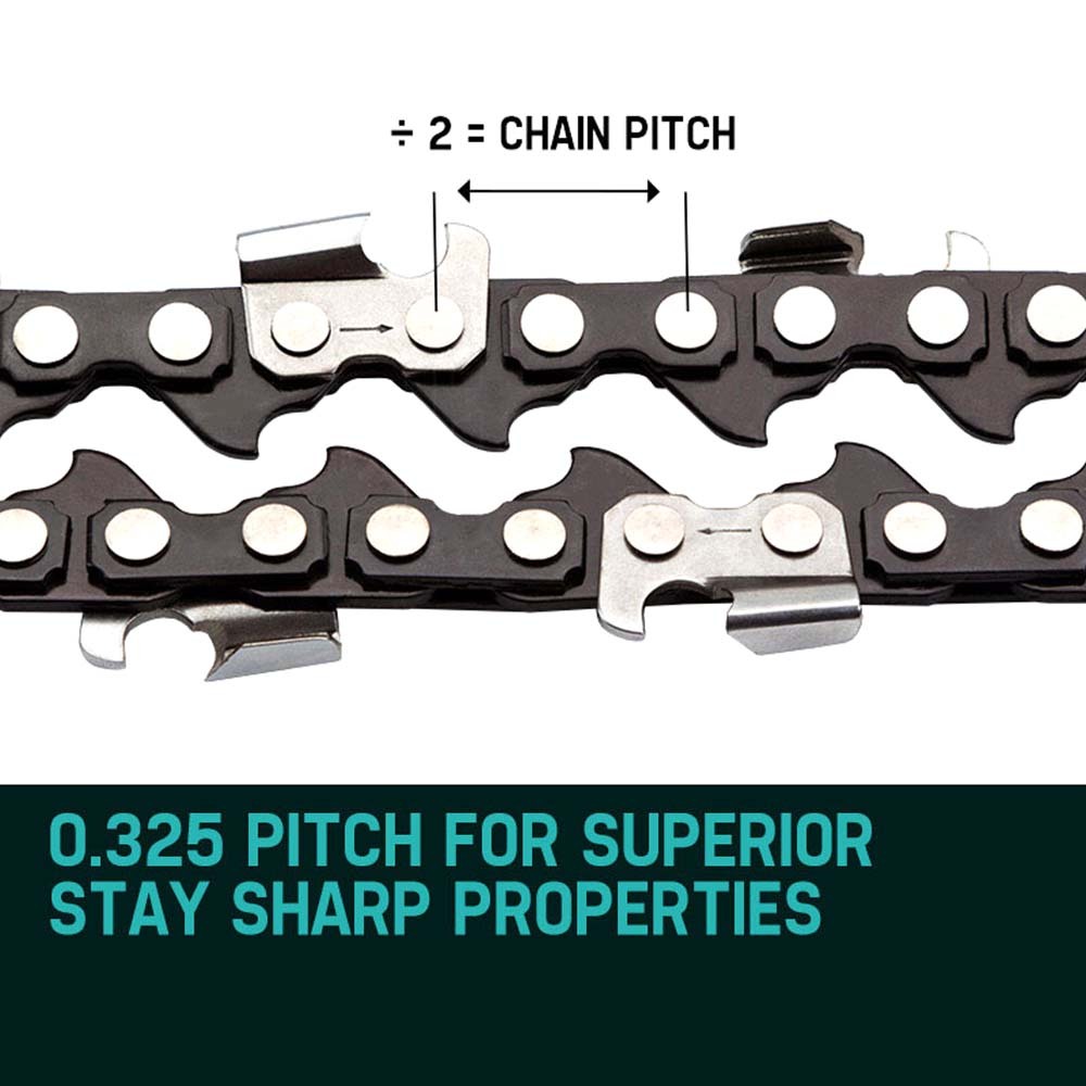 BAUMR-AG 2 x Chains for a 20" Bar Chainsaw, 76DL .325" Pitch .058" Gauge Low Kickback