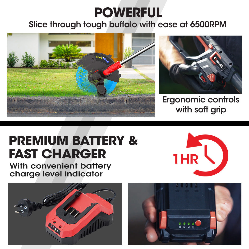 BAUMR-AG 20V Cordless Line Trimmer Leaf Blower Combo Kit - 833032