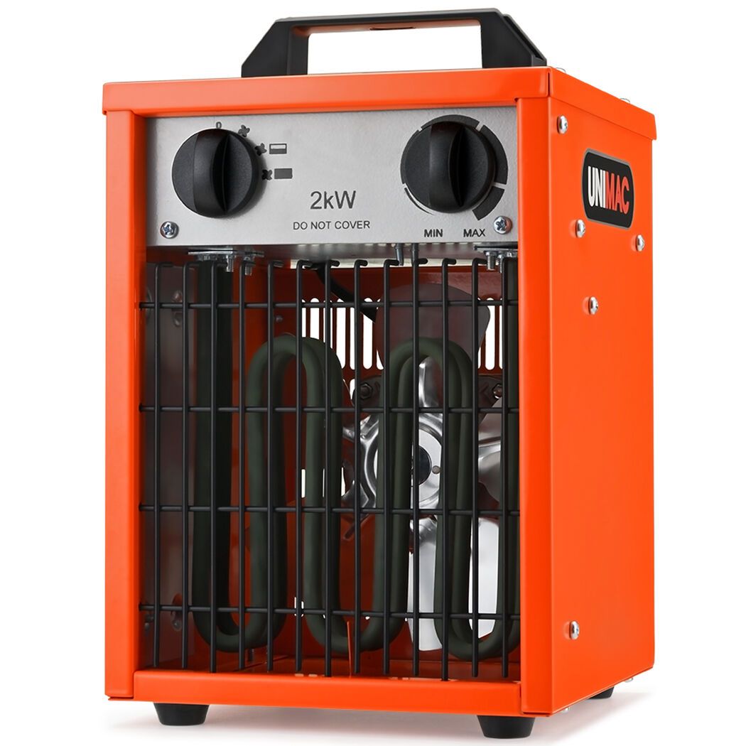 UNIMAC 2kW Industrial Electric Fan Heater, 2 Heat Settings, - V219-HEACHTUM4XRA