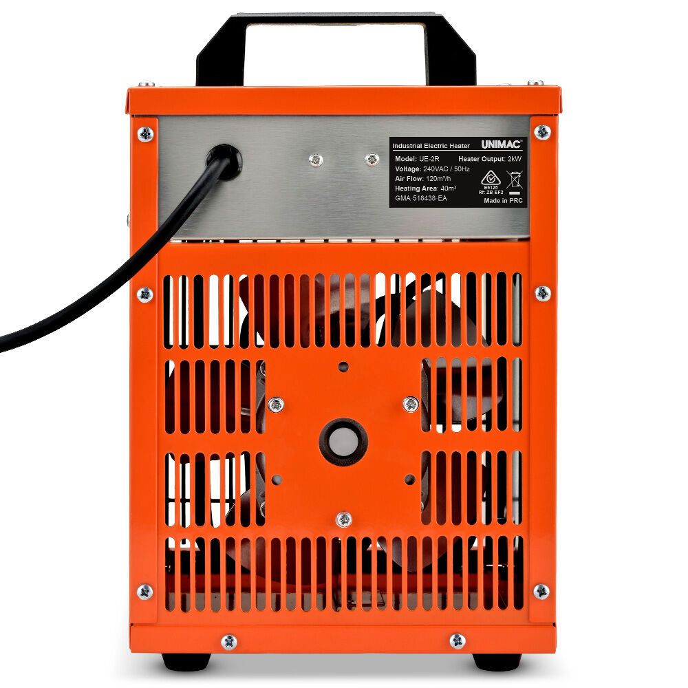 UNIMAC 2kW Industrial Electric Fan Heater, 2 Heat Settings, - V219-HEACHTUM4XRA