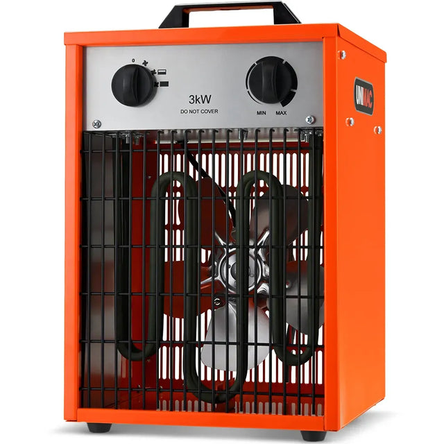 UNIMAC 3kW Industrial Fan Heater 15A Adjustable Thermostat 2 Heat Settings