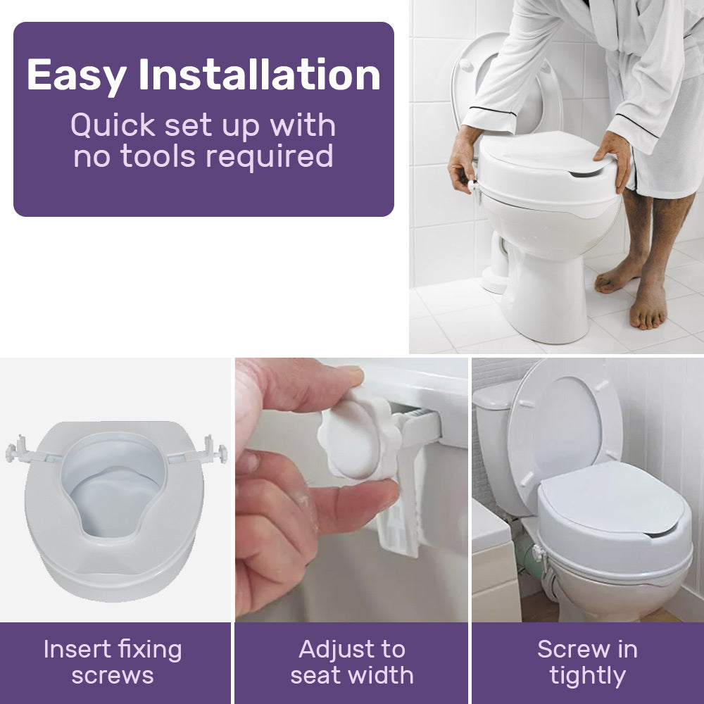 EQUIPMED Raised Over Toilet Seat, 10cm Riser, 125kg - V219-HELSBSEQTS7A